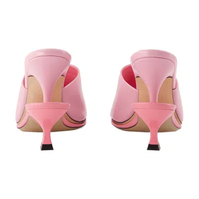 Jacquemus 100mm Les Doubles Leather Mules In Pink