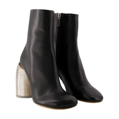 Off-white Silver Spring Ankle Boots In Black