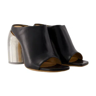 Off-white Silver Spring Mules In Black