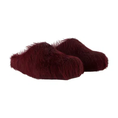 Marni Colorful Calf Hair Slip-on Shoes In Red