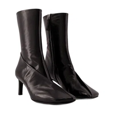 Jil Sander Ankle Boots In Burgundy