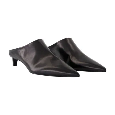 Jil Sander Leather Mules In Black