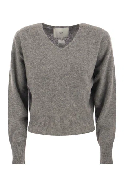 Vanisé Francy - Cashmere V-neck Sweater In Gray