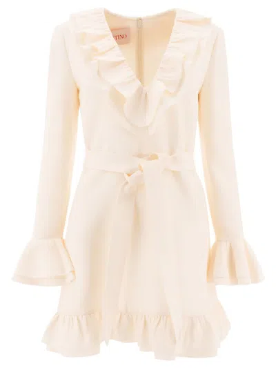 Valentino Garavani Crepe Couture Dress In Neutral