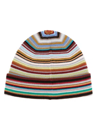 Paul Smith Patterned Intarsia-knit Virgin-wool Beanie In Multi Coloured