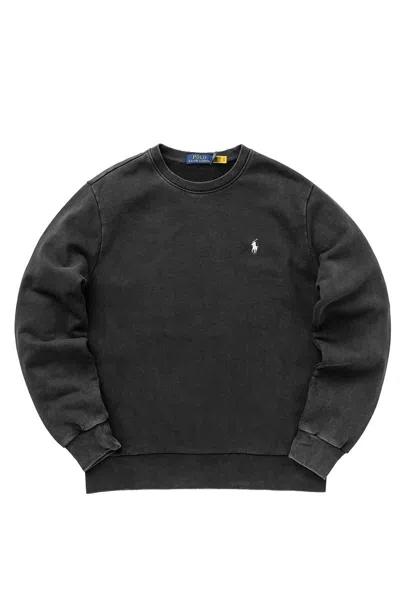 Polo Ralph Lauren Logo Embroidered Crewneck Sweatshirt In Black