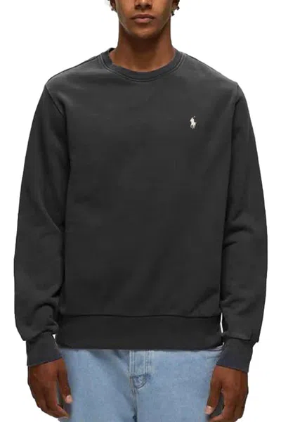 Polo Ralph Lauren Logo Embroidered Crewneck Sweatshirt In Black