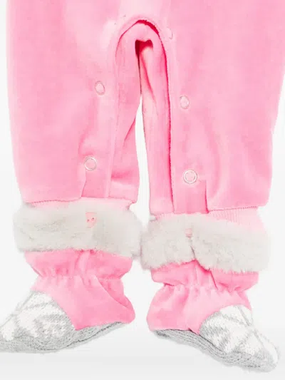 Lapin House Snowflake-panda Velour Pyjamas In Pink