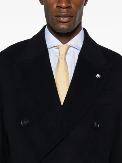 Manuel Ritz Double-breasted Coat In Black