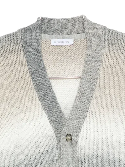 Manuel Ritz Gradient-effect Cardigan In Gray
