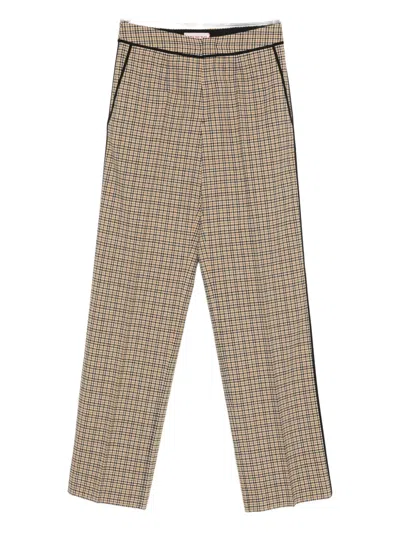 Iceberg Plaid Casual Pants In Brown