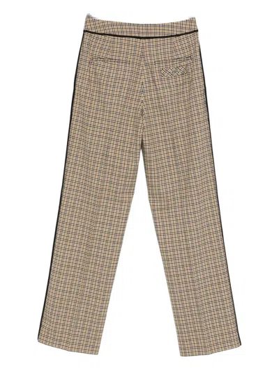 Iceberg Plaid Casual Pants In Brown
