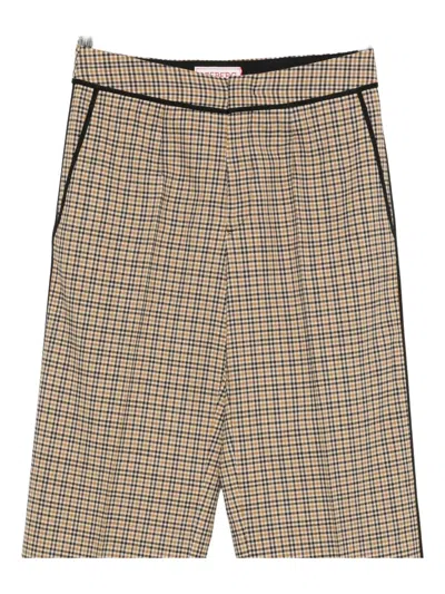 Iceberg Plaid Casual Pants In Brown