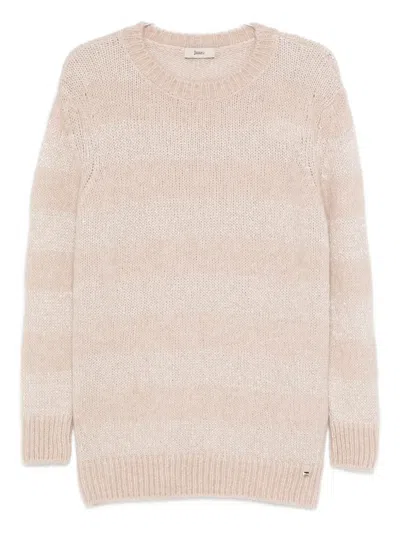Herno Long Sleeve Crewneck Jumper In Neutral