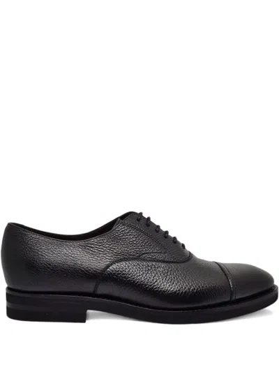 Henderson Baracco Textured Oxford Shoes In Black