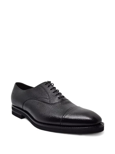 Henderson Baracco Textured Oxford Shoes In Black