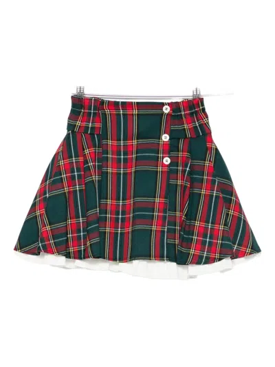 La Stupenderia Check-pattern Skirt In Red