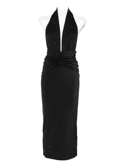 The Andamane Halterneck Midi Dress In Black