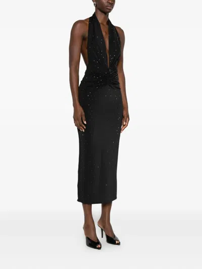 The Andamane Halterneck Midi Dress In Black
