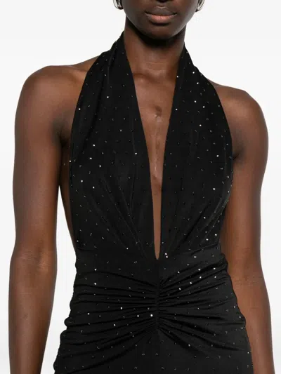 The Andamane Halterneck Midi Dress In Black