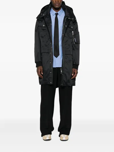 Dsquared2 Panelled Pocket Coat In Black