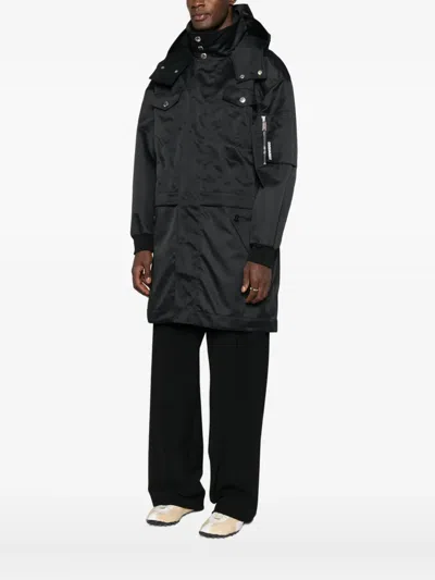 Dsquared2 Panelled Pocket Coat In Black