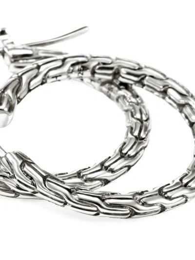 John Hardy Sterling Silver Jh Essentials Chain Motif Hoop Earrings In Metallic