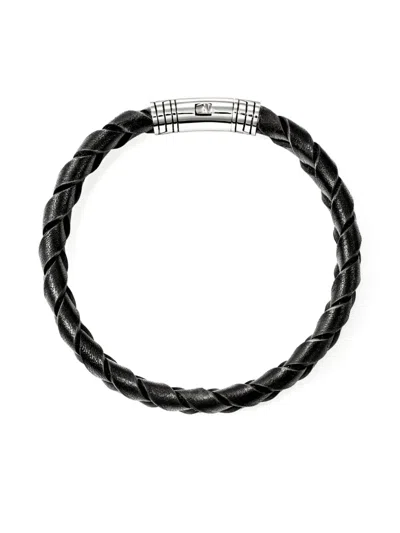 John Hardy Sterling Silver Braided Bracelet In Black