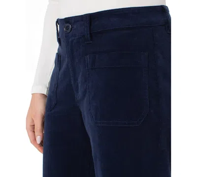 Liverpool Los Angeles Corduroy Crop Wide Leg Pants In Blue