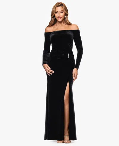 Xscape Women's Off The Shoulder Maxi Dress In Black