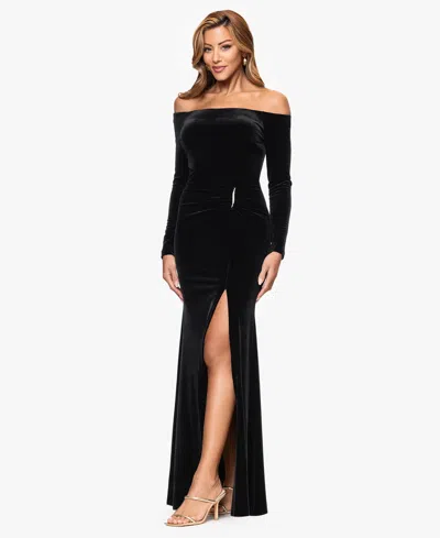Xscape Women's Off The Shoulder Maxi Dress In Black