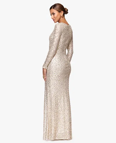 Xscape Women's Sequin Detail Maxi Dress In White