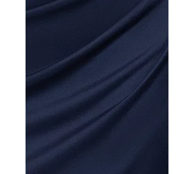 Xscape Plus Size Beaded Flutter Short Sleeves Sheath Dress In Blue