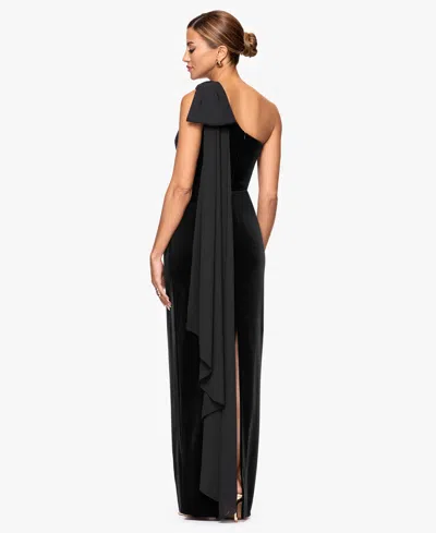 Xscape Women's One Shoulder Maxi Dress In Black
