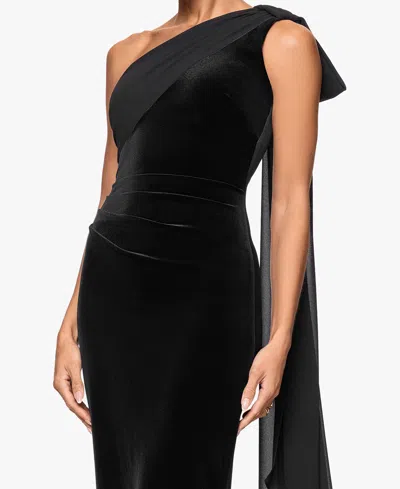 Xscape Women's One Shoulder Maxi Dress In Black