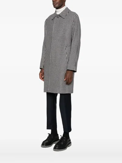 Manuel Ritz Houndstooth Coat In Gray
