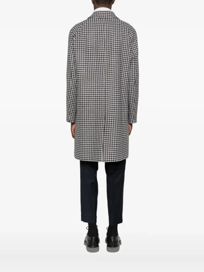 Manuel Ritz Houndstooth Coat In Gray