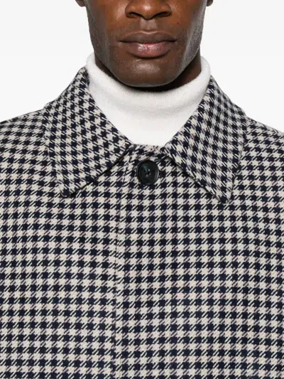 Manuel Ritz Houndstooth Coat In Gray