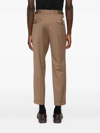 Manuel Ritz Wool Blend Straight-leg Trousers In Brown