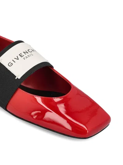 Givenchy Red Leather Ballet Flats In Red