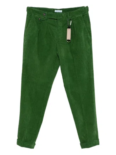 Manuel Ritz Pleated Tapered Trousers In Green