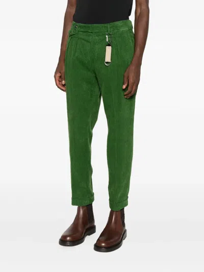 Manuel Ritz Pleated Tapered Trousers In Green