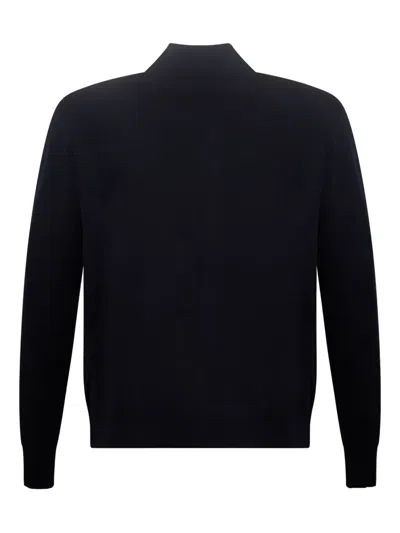 Paolo Pecora Long-sleeved Crew Neck Sweater In Blue