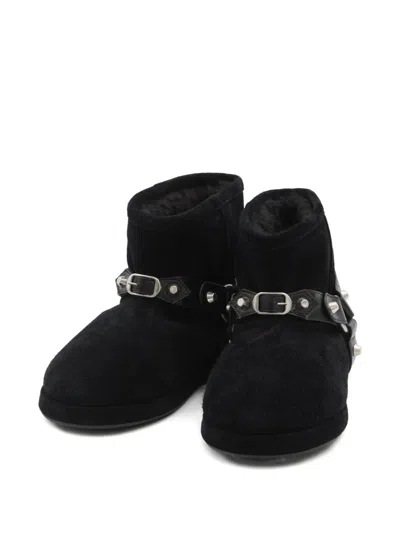 Balenciaga Women Leather And Wool Alaska Soft Bootie Boots In Black