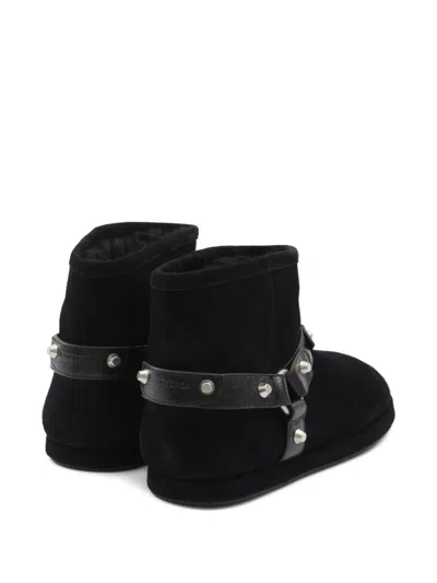 Balenciaga Women Leather And Wool Alaska Soft Bootie Boots In Black