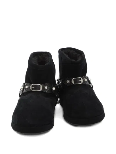 Balenciaga Women Leather And Wool Alaska Soft Bootie Boots In Black
