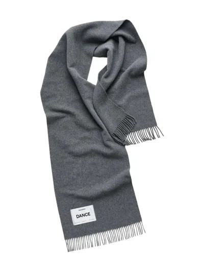 Magniberg Logo-appliqué Fringed Scarf In Gray