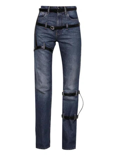 Coperni Multi-belt Five-pocket Jeans In Blue