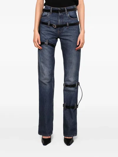 Coperni Multi-belt Five-pocket Jeans In Blue