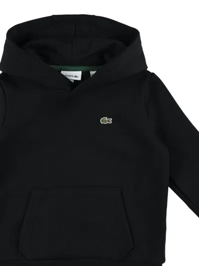 Lacoste Kids Hooded Sweatshirt In Black